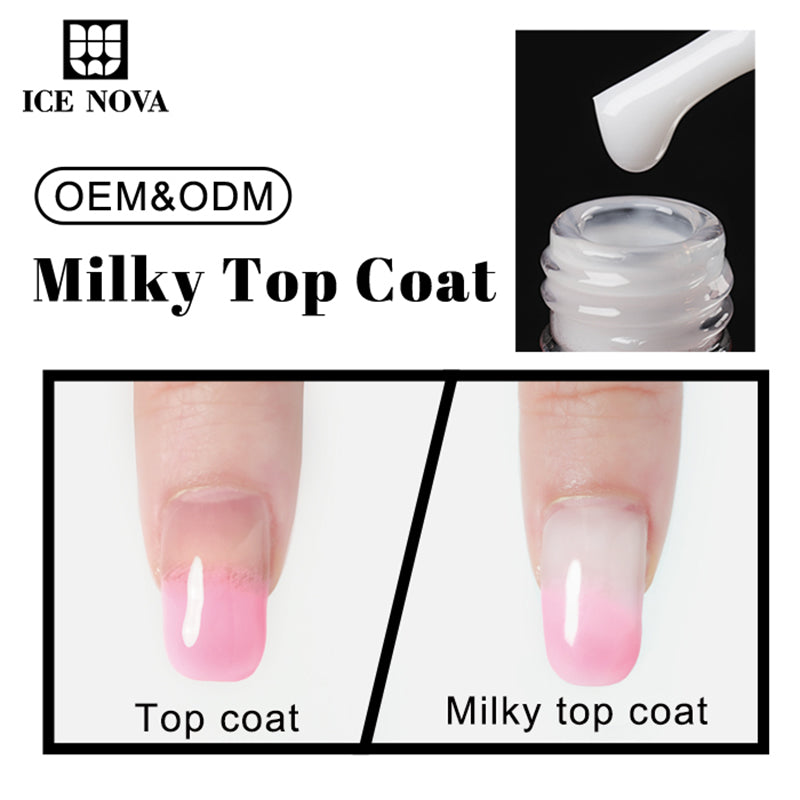 Milky / Black / Red top coat