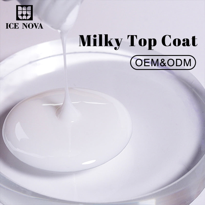 Milky / Black / Red top coat
