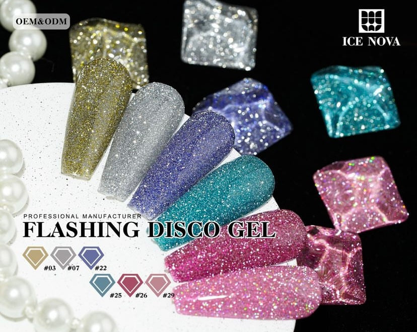 Flashing disco gel polish